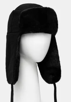 Kangol caciula din amestec de lana Wool Ushanka culoarea negru, din tricot gros K0102FA.BLACK-BLACK imagine