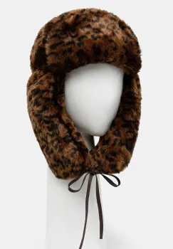 Kangol caciula Leopard Trapper culoarea maro, din tricot gros K4266ST.LEOPARD-LEOPARD imagine
