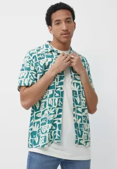 Kaotiko camasa barbati, culoarea verde, relaxed imagine