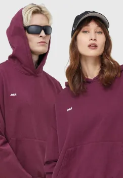 Kaotiko hanorac de bumbac culoarea roz, cu gluga, neted imagine