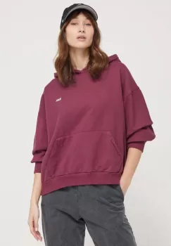Kaotiko hanorac de bumbac culoarea roz, cu gluga, neted imagine
