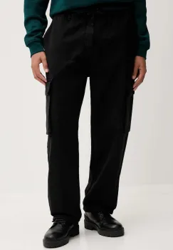 Kaotiko pantaloni de bumbac culoarea negru, fason cargo, high waist, AR010-01-K002 imagine