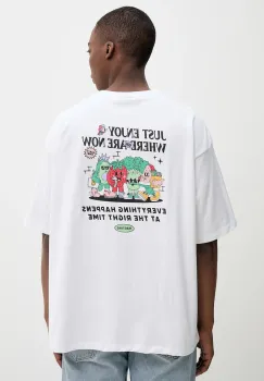 Kaotiko tricou din bumbac culoarea alb, cu imprimeu, AQ057-01S-G002 imagine