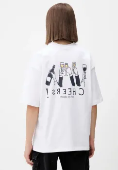 Kaotiko tricou din bumbac culoarea alb, cu imprimeu, AR025-01S-G002 imagine