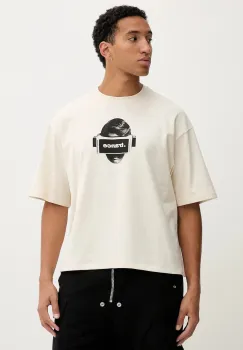 Kaotiko tricou din bumbac culoarea bej, cu imprimeu, AR036-01S-G002 imagine