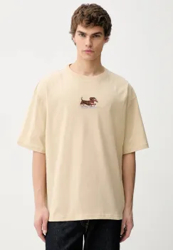 Kaotiko tricou din bumbac culoarea bej, cu imprimeu, AR052-01S-G002 imagine