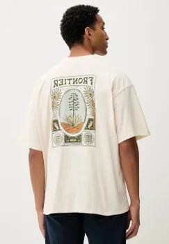 Kaotiko tricou din bumbac culoarea bej, cu imprimeu, AR059-01S-G002 imagine