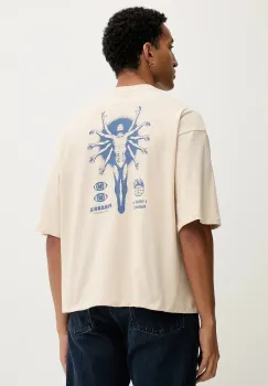 Kaotiko tricou din bumbac culoarea bej, cu imprimeu, AR084-01-G002 imagine