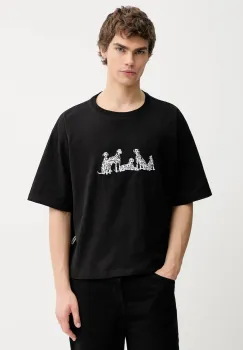 Kaotiko tricou din bumbac culoarea negru, cu imprimeu, AR015-01-M002 imagine