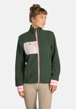 Kari Traa hanorac fleece ROTHE culoarea verde, uni, 623487 imagine