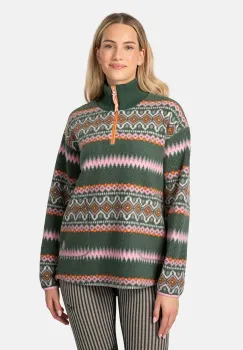 Kari Traa hanorac RUTHIE culoarea verde, cu imprimeu, 623610 imagine