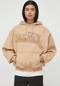 Karl Kani bluza barbati, culoarea bej, cu gluga, cu imprimeu imagine