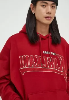 Karl Kani bluza barbati, culoarea rosu, cu gluga, cu imprimeu imagine