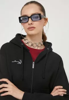 Karl Kani bluza femei, culoarea negru, cu gluga, neted imagine