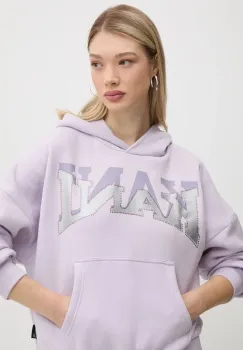 Karl Kani bluza femei, culoarea violet, cu gluga, cu imprimeu, 61210049 imagine