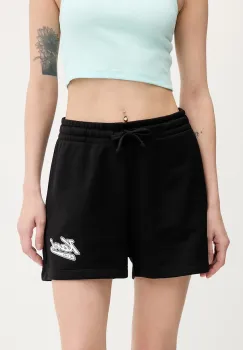Karl Kani pantaloni scurti culoarea negru, cu imprimeu, high waist, PD00005436 imagine