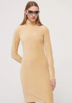 Karl Kani rochie culoarea bej, mini, drept imagine