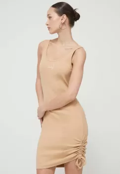 Karl Kani rochie culoarea bej, mini, mulata imagine