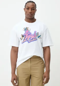 Karl Kani tricou din bumbac barbati, culoarea alb, cu imprimeu, 60300350 imagine