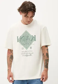 Karl Kani tricou din bumbac culoarea bej, cu imprimeu, PD00005356 imagine