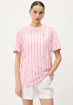 Karl Kani tricou din bumbac culoarea roz, 61300127 imagine