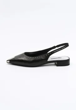 Karl Lagerfeld balerini de piele KERRIE culoarea negru, cu toc deschis, KL40151 imagine