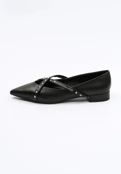 Karl Lagerfeld balerini de piele KERRIE culoarea negru, KL40155 imagine