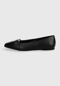 Karl Lagerfeld balerini de piele KONNIE culoarea negru, KL40180 imagine