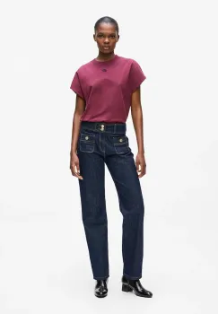 Karl Lagerfeld blugi din bumbac culoarea bleumarin, A4W10093 imagine