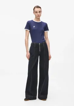 Karl Lagerfeld blugi din bumbac medium waist, A4W10098 imagine