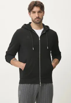 Karl Lagerfeld bluza barbati, culoarea negru, cu gluga, neted, 500900.705751 imagine