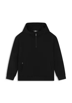 Karl Lagerfeld bluza copii culoarea negru, cu gluga, neted, Z30302 imagine