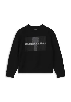 Karl Lagerfeld bluza copii culoarea negru, cu imprimeu, Z30242 imagine