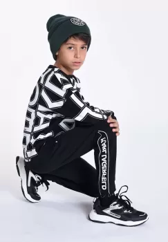 Karl Lagerfeld bluza copii culoarea negru, modelator imagine