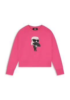 Karl Lagerfeld bluza copii culoarea roz, cu imprimeu, Z30219 imagine