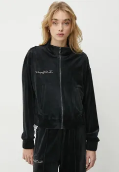 Karl Lagerfeld bluza din velur culoarea negru, uni, A1W44005 imagine