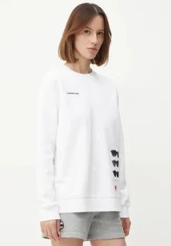 Karl Lagerfeld bluza femei, culoarea alb, cu imprimeu, A1W20076 imagine