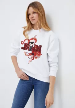 Karl Lagerfeld bluza femei, culoarea alb imagine
