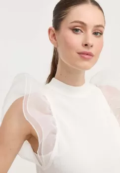 Karl Lagerfeld bluza femei, culoarea bej, neted imagine
