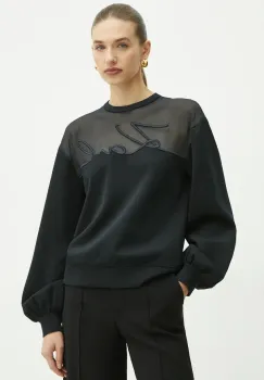 Karl Lagerfeld bluza femei, culoarea negru, cu imprimeu, 246W1806 imagine