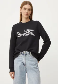 Karl Lagerfeld bluza femei, culoarea negru, cu imprimeu, 246W1812 imagine