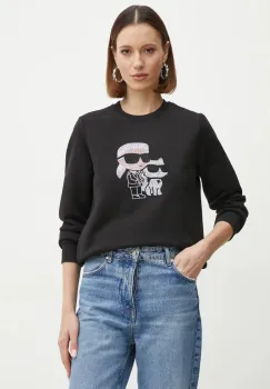 Karl Lagerfeld bluza femei, culoarea negru, cu imprimeu, A1W20081 imagine
