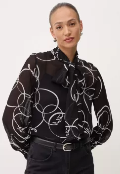 Karl Lagerfeld bluza femei, culoarea negru, modelator, 245W1604 imagine
