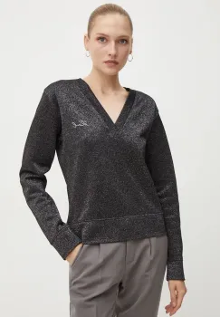 Karl Lagerfeld bluza femei, culoarea negru, modelator, 246W1805 imagine