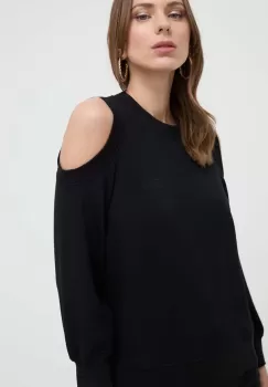 Karl Lagerfeld bluza femei, culoarea negru, neted imagine