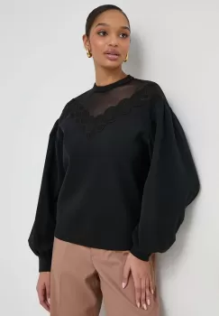Karl Lagerfeld bluza femei, culoarea negru, neted imagine