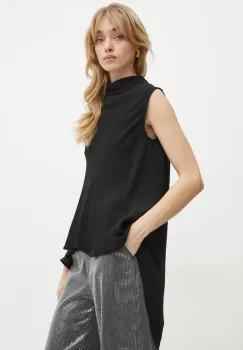 Karl Lagerfeld bluza femei, culoarea negru, uni, A1W11017 imagine