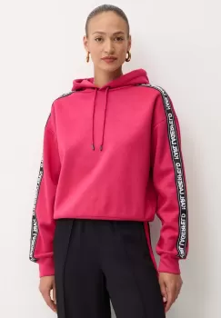 Karl Lagerfeld bluza femei, culoarea rosu, cu gluga, cu imprimeu, 245W1801 imagine