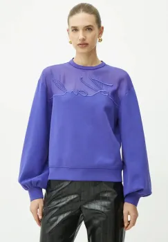 Karl Lagerfeld bluza femei, culoarea violet, cu imprimeu, 246W1806 imagine