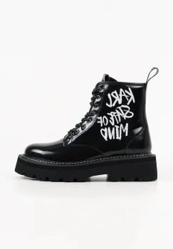 Karl Lagerfeld botine cu platforma pentru femei din piele Kyla imagine